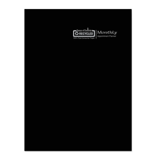 Picture of Recycled Ruled 14-Month Planner with Leatherette Cover, 11 x 8.5, Black Cover, 14-Month: Dec 2024 to Jan 2026