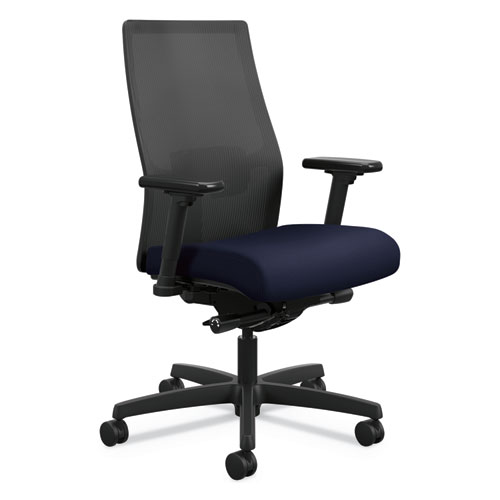 Ignition+2.0+4-Way+Stretch+Mid-Back+Mesh+Task+Chair%2C+Adjustable+Lumbar+Support%2C+Navy+Seat%2C+Black+Back%2FBase
