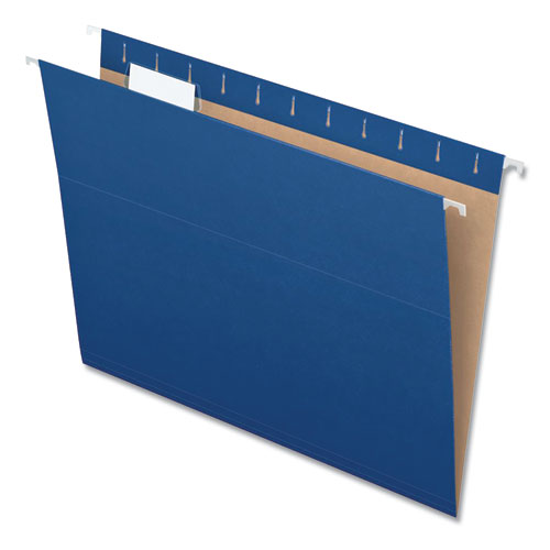 Picture of Colored Hanging Folders, Letter Size, 1/5-Cut Tabs, Navy, 25/Box