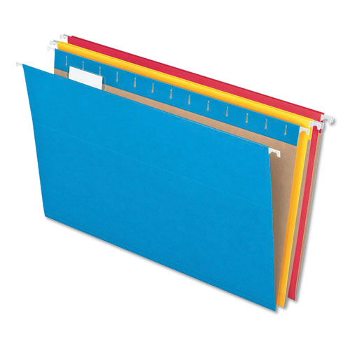 Picture of Colored Hanging Folders, Legal Size, 1/5-Cut Tabs, Assorted Colors, 25/Box