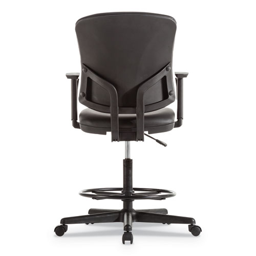 Picture of Alera Everyday Task Stool, Bonded Leather Seat/Back, Supports Up to 275 lb, 20.9" to 29.6" Seat Height, Black