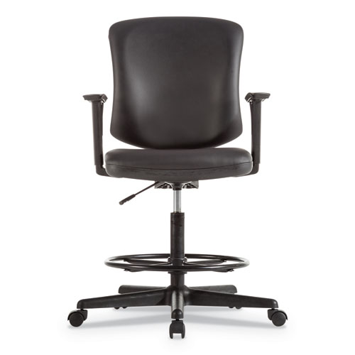 Picture of Alera Everyday Task Stool, Bonded Leather Seat/Back, Supports Up to 275 lb, 20.9" to 29.6" Seat Height, Black