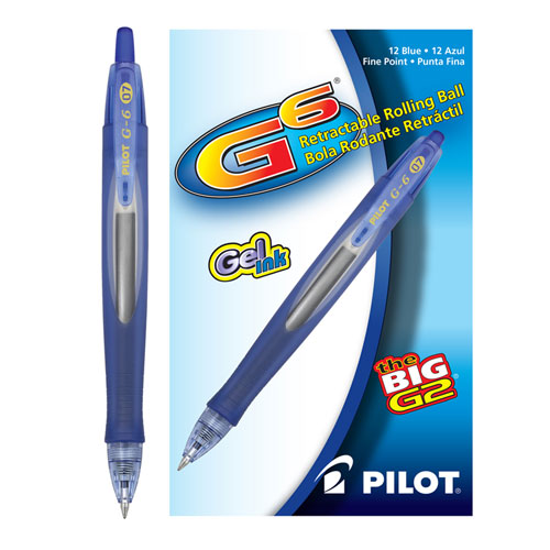 Picture of G6 Gel Pen, Retractable, Fine 0.7 mm, Blue Ink, Blue Barrel