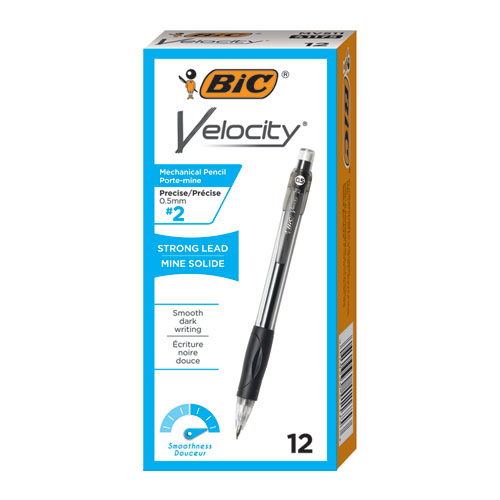 Picture of Velocity Original Mechanical Pencil, 0.5 mm, HB (#2.5), Black Lead, Black Barrel, Dozen