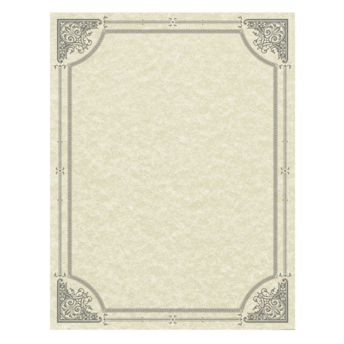 Parchment+Certificates%2C+Vintage%2C+8.5+X+11%2C+Ivory+With+Silver+Foil+Border%2C+50%2Fpack