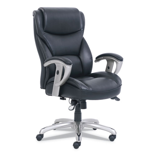 Emerson+Big+And+Tall+Task+Chair%2C+Supports+Up+To+400+Lb%2C+19.5%26quot%3B+To+22.5%26quot%3B+Seat+Height%2C+Black+Seat%2Fback%2C+Silver+Base