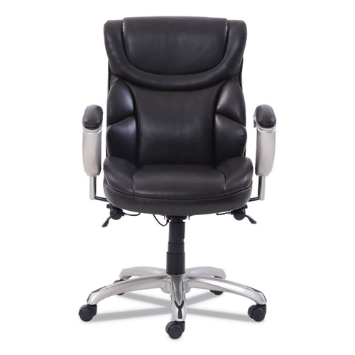 Picture of Emerson Task Chair, Supports Up to 300 lb, 18.75" to 21.75" Seat Height, Brown Seat/Back, Silver Base