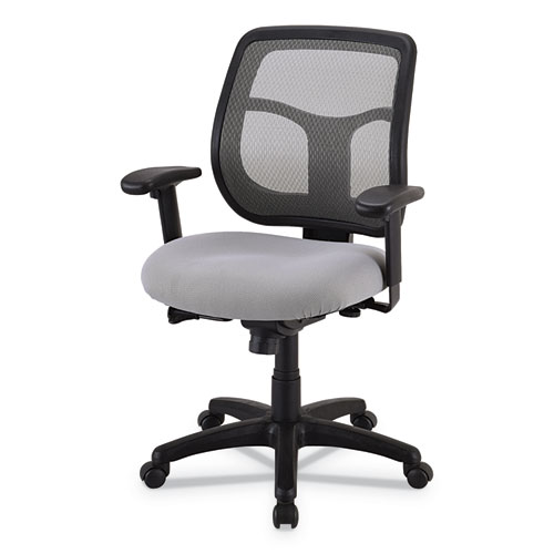 Picture of Apollo Mid-Back Mesh Chair, 18.1" to 21.7" Seat Height, Silver Seat, Silver Back, Black Base