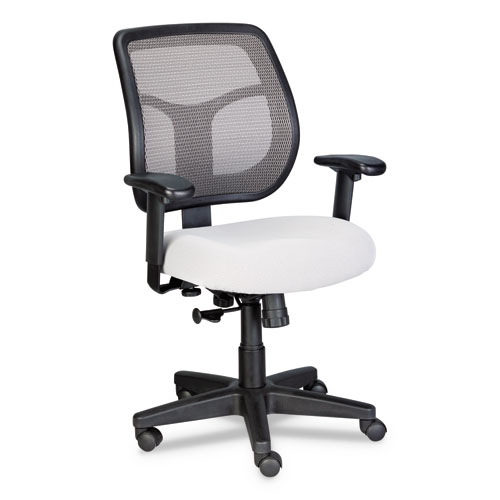 Picture of Apollo Mid-Back Mesh Chair, 18.1" to 21.7" Seat Height, Silver Seat, Silver Back, Black Base