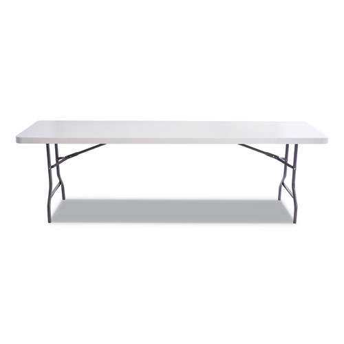 Picture of Resin Rectangular Folding Table, Square Edge, 96w x 30d x 29h, Platinum