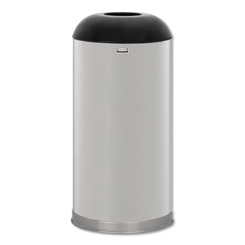 Picture of European and Metallic Series Receptacle with Drop-In Dome Top, 15 gal, Steel, Satin Stainless