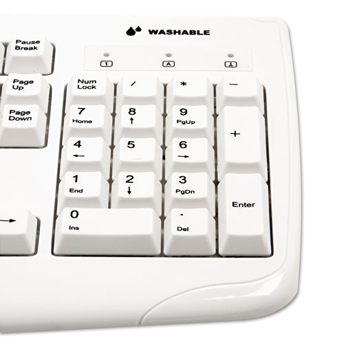 Picture of Pro Fit USB Washable Keyboard, 104 Keys, White