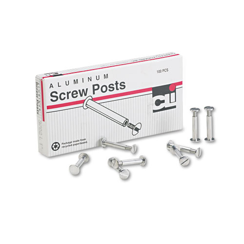 Picture of Post Binder Aluminum Screw Posts, 0.19" Diameter, 1" Long, 100/Box