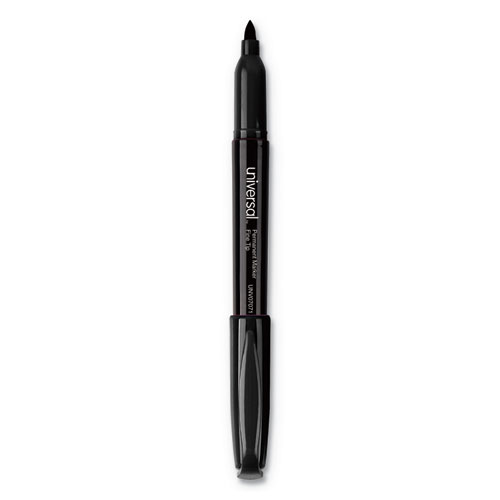 Picture of Pen-Style Permanent Marker, Fine Bullet Tip, Black, Dozen