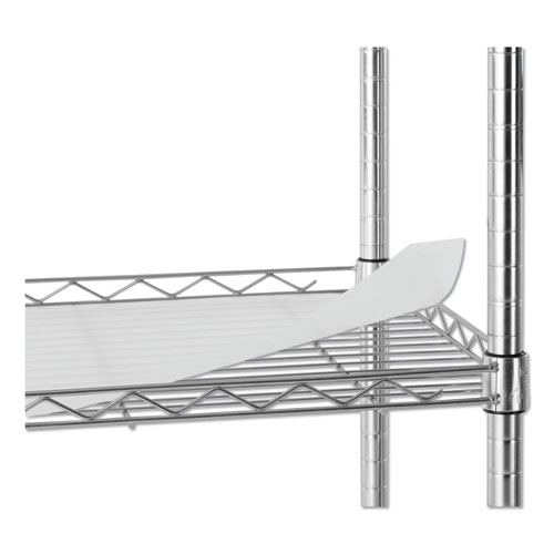 Picture of Three-Shelf Wire Cart with Liners, Metal, 3 Shelves, 450 lb Capacity, 24" x 16" x 39", Silver