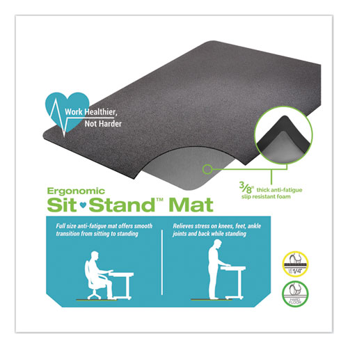 Picture of Ergonomic Sit Stand Mat, 48 x 36, Black