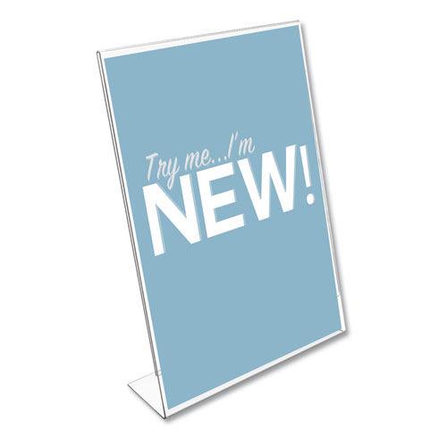 Picture of Classic Image Slanted Sign Holder, 8.5 x 11, Clear Frame, 12/Pack