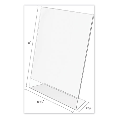 Picture of Classic Image Slanted Sign Holder, 8.5 x 11, Clear Frame, 12/Pack
