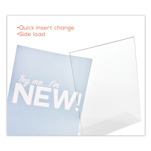 Picture of Classic Image Slanted Sign Holder, 8.5 x 11, Clear Frame, 12/Pack