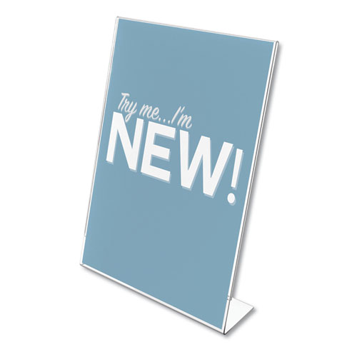 Picture of Classic Image Slanted Sign Holder, 8.5 x 11, Clear Frame, 12/Pack
