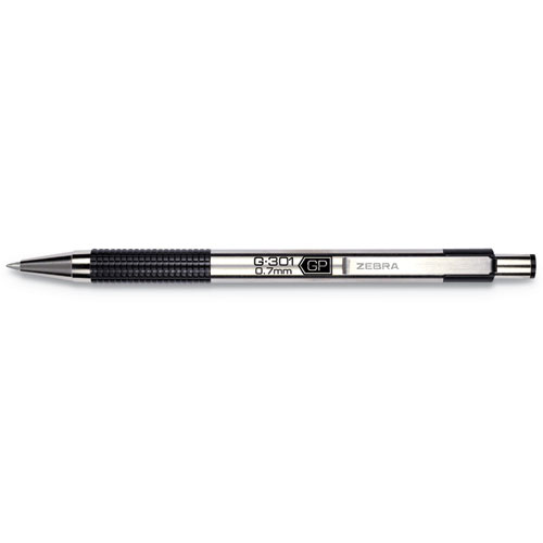 Picture of G-301 Gel Pen, Retractable, Medium 0.7 mm, Black Ink, Stainless Steel/Black Barrel