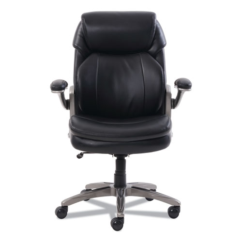 Picture of Cosset Mid-Back Executive Chair, Supports Up to 275 lb, 18.5" to 21.5" Seat Height, Black Seat/Back, Slate Base