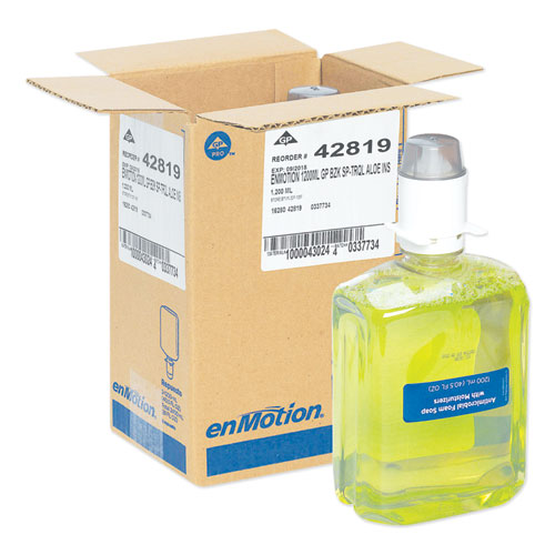 Picture of GP enMotion Automated Touchless Antimicrobial Foam Soap Refill, Tranquil Aloe, 1,200 mL Bottle, 2/Carton