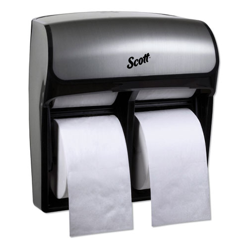 Scott+Mod+High+Capacity+SRB+Dispenser+-+Roll+Dispenser+-+4+x+Roll+-+12.8%26quot%3B+Height+x+11.3%26quot%3B+Width+x+6.2%26quot%3B+Depth+-+Plastic+-+Faux+Stainless+-+Compact%2C+Durable+-+1+Each