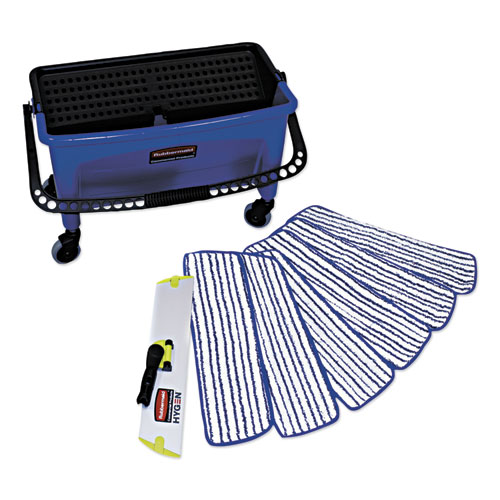Picture of Microfiber Floor Finishing System, 3 gal, Blue/Black/White
