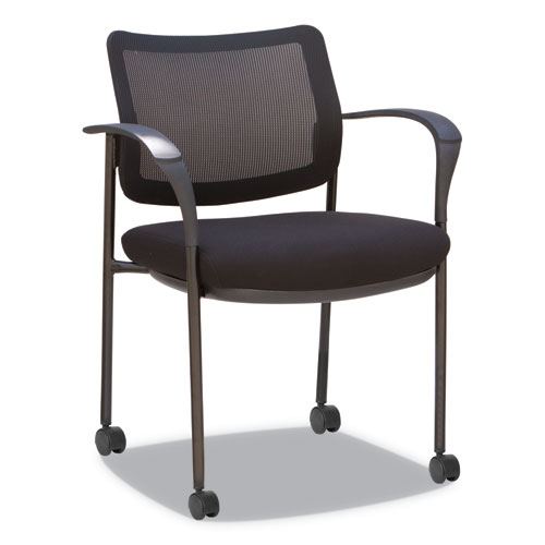 Picture of Alera IV Series Mesh-Back Fabric-Seat Guest Chairs, 25.19" x 23.62" x 32.28", Black Seat, Black Back, Black Base, 2/Carton