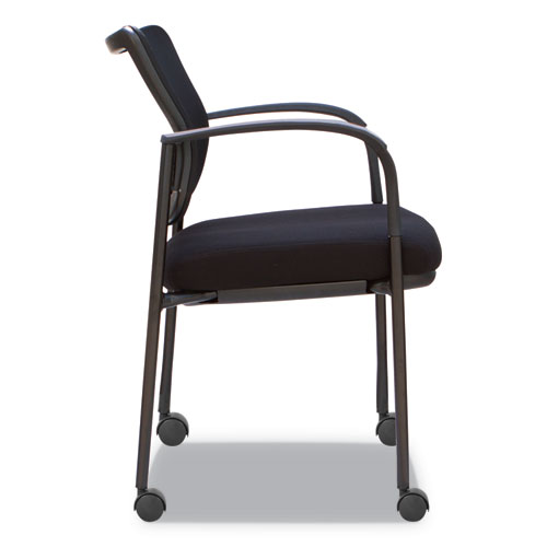 Picture of Alera IV Series Mesh-Back Fabric-Seat Guest Chairs, 25.19" x 23.62" x 32.28", Black Seat, Black Back, Black Base, 2/Carton