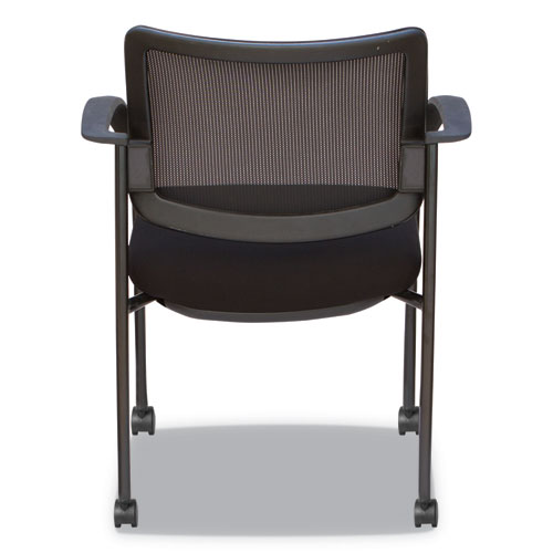 Picture of Alera IV Series Mesh-Back Fabric-Seat Guest Chairs, 25.19" x 23.62" x 32.28", Black Seat, Black Back, Black Base, 2/Carton