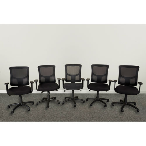 Picture of Alera Elusion II Series Mesh Mid-Back Synchro Seat Slide Chair, Supports Up to 275 lb, 17.51" to 21.06" Seat Height, Black