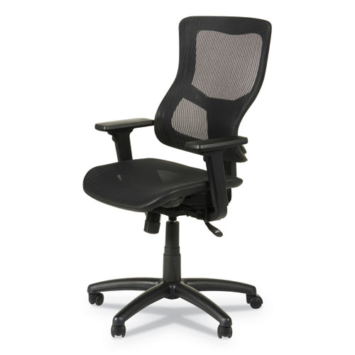 Picture of Alera Elusion II Series Suspension Mesh Mid-Back Synchro Seat Slide Chair, Supports 275 lb, 16.34" to 20.35" Seat, Black