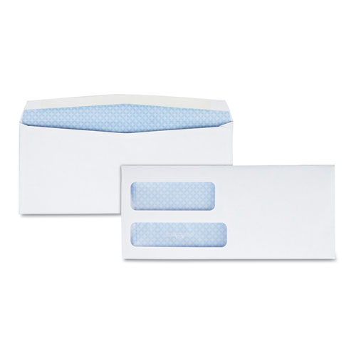 Picture of Double Window Security-Tinted Check Envelope, #8 5/8, Commercial Flap, Gummed Closure, 3.63 x 8.63, White, 1,000/Box