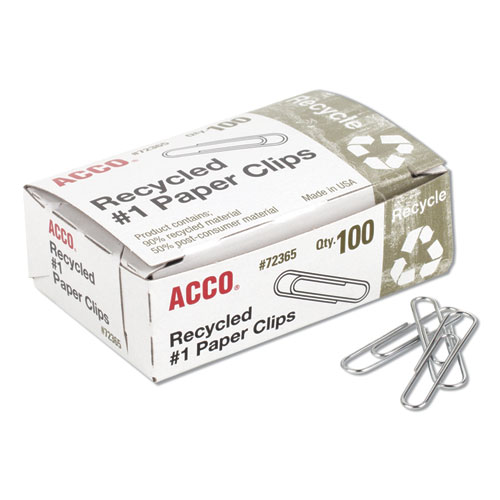 Recycled+Paper+Clips%2C+%231%2C+Smooth%2C+Silver%2C+100+Clips%2FBox%2C+10+Boxes%2FPack