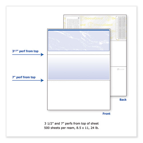 Picture of Security Business Checks, 11 Features, 8.5 x 11, Blue Marble Top, 500/Ream