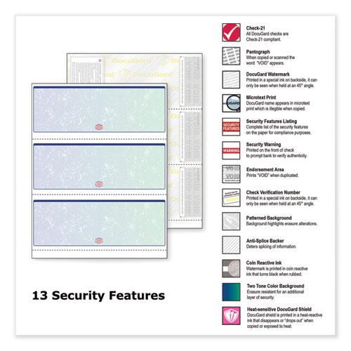 Picture of Premier Prismatic Check, 13 Features, 8.5 x 11, Blue/Green Prismatic, 500/Ream