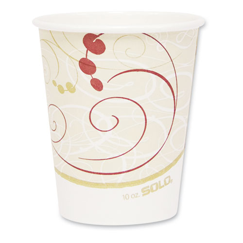 Picture of Paper Hot Cups in Symphony Design, 10 oz, Beige, 1,000/Carton