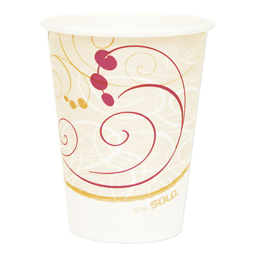 Picture of Paper Hot Cups in Symphony Design, 12 oz, Beige, 1,000/Carton