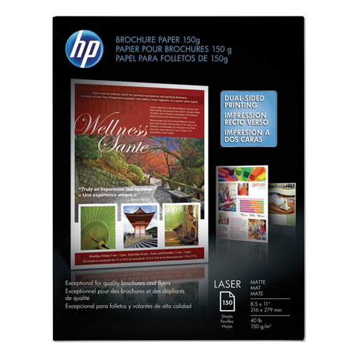 Picture of Laser Matte Brochure Paper, 112 Bright, 40 lb Bond Weight, 8.5 x 11, White, 150/Pack