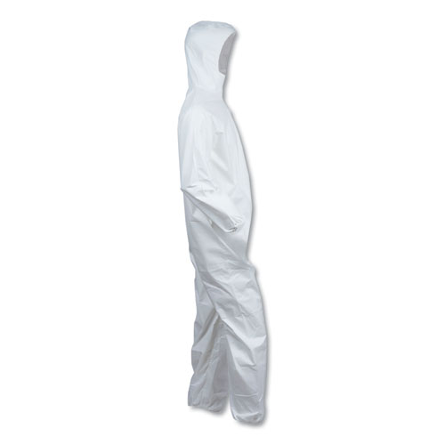 Picture of A40 Elastic-Cuff and Ankle Hooded Coveralls, Large, White, 25/Carton