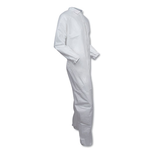 Picture of A30 Elastic-Back and Cuff Coveralls, Large, White, 25/Carton