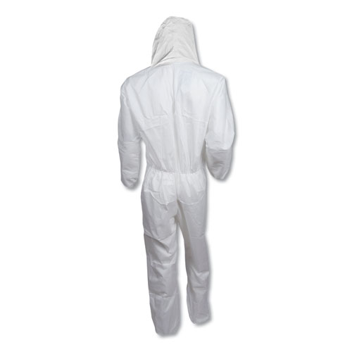 Picture of A30 Elastic-Back and Cuff Hooded Coveralls, 2X-Large, White, 25/Carton