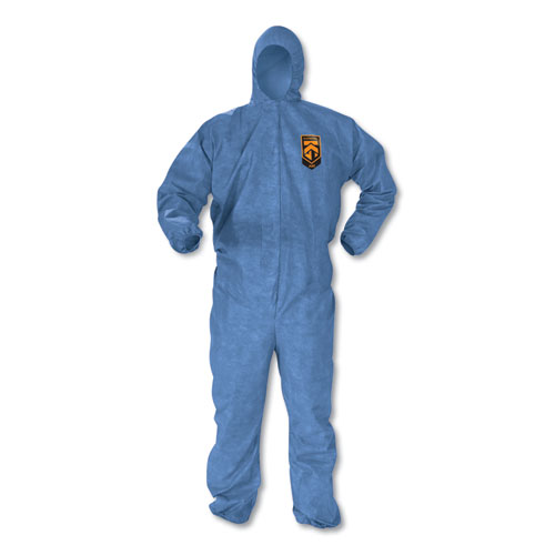 Picture of A60 Elastic-Cuff, Ankles and Back Hooded Coveralls, 2X-Large, Blue, 24/Carton