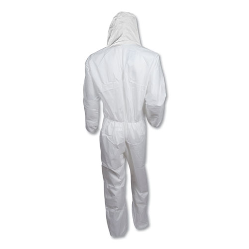 Picture of A20 Elastic Back, Cuff and Ankle Hooded Coveralls, Zip, X-Large, White, 24/Carton