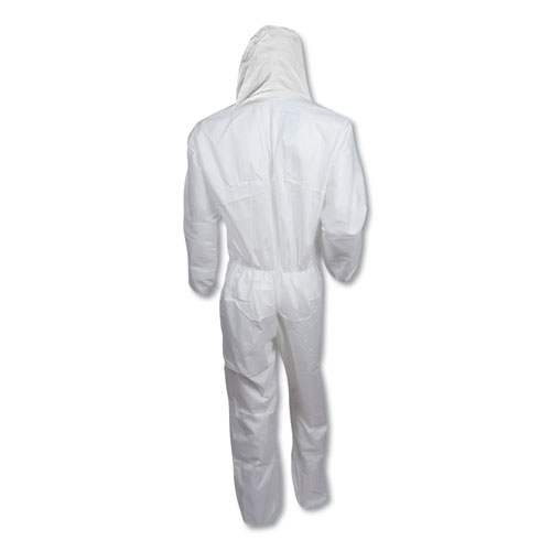 Picture of A30 Elastic Back and Cuff Hooded Coveralls, Medium, White, 25/Carton