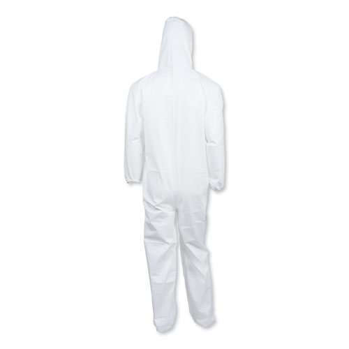 Picture of A40 Elastic-Cuff and Ankle Hooded Coveralls, Large, White, 25/Carton