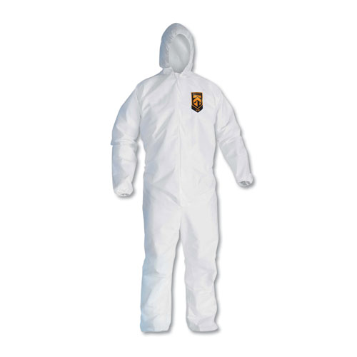 Picture of A20 Elastic Back, Cuff and Ankle Hooded Coveralls, Zip, X-Large, White, 24/Carton