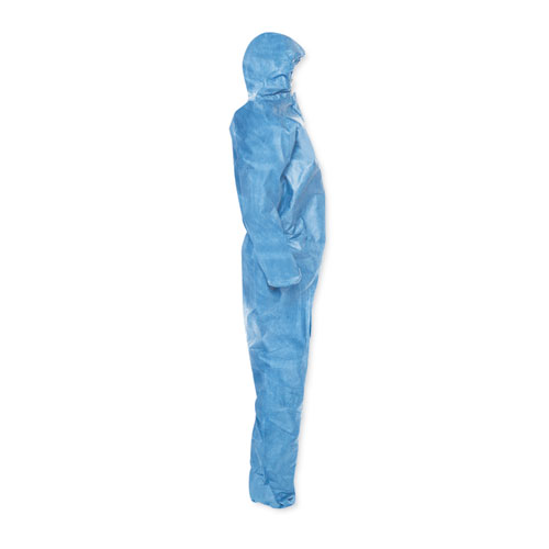 Picture of A20 Elastic Back Wrist/Ankle Hooded Coveralls, Large, Blue, 24/Carton